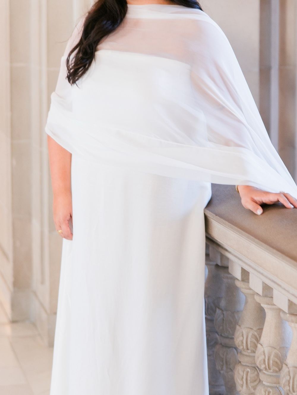 200inch White Bridal/Wedding Neck Scarf